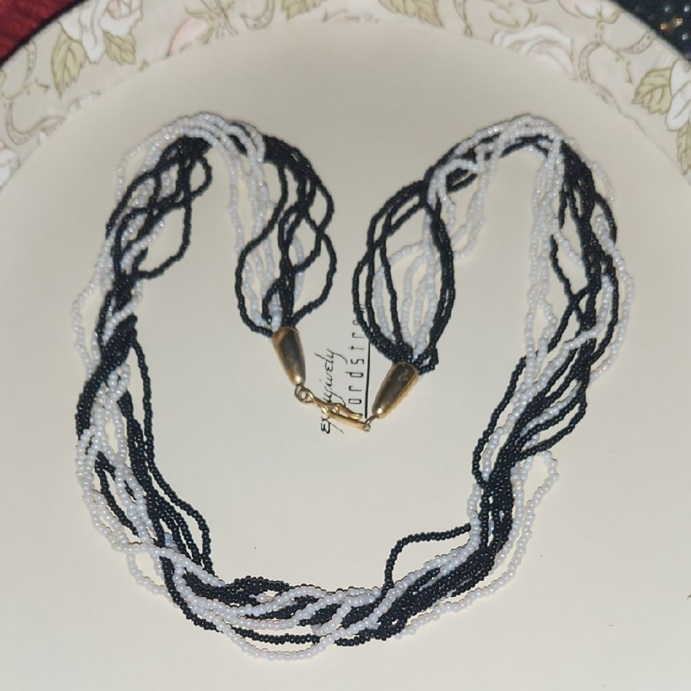 Neutral Seed Bead Torsade Necklace